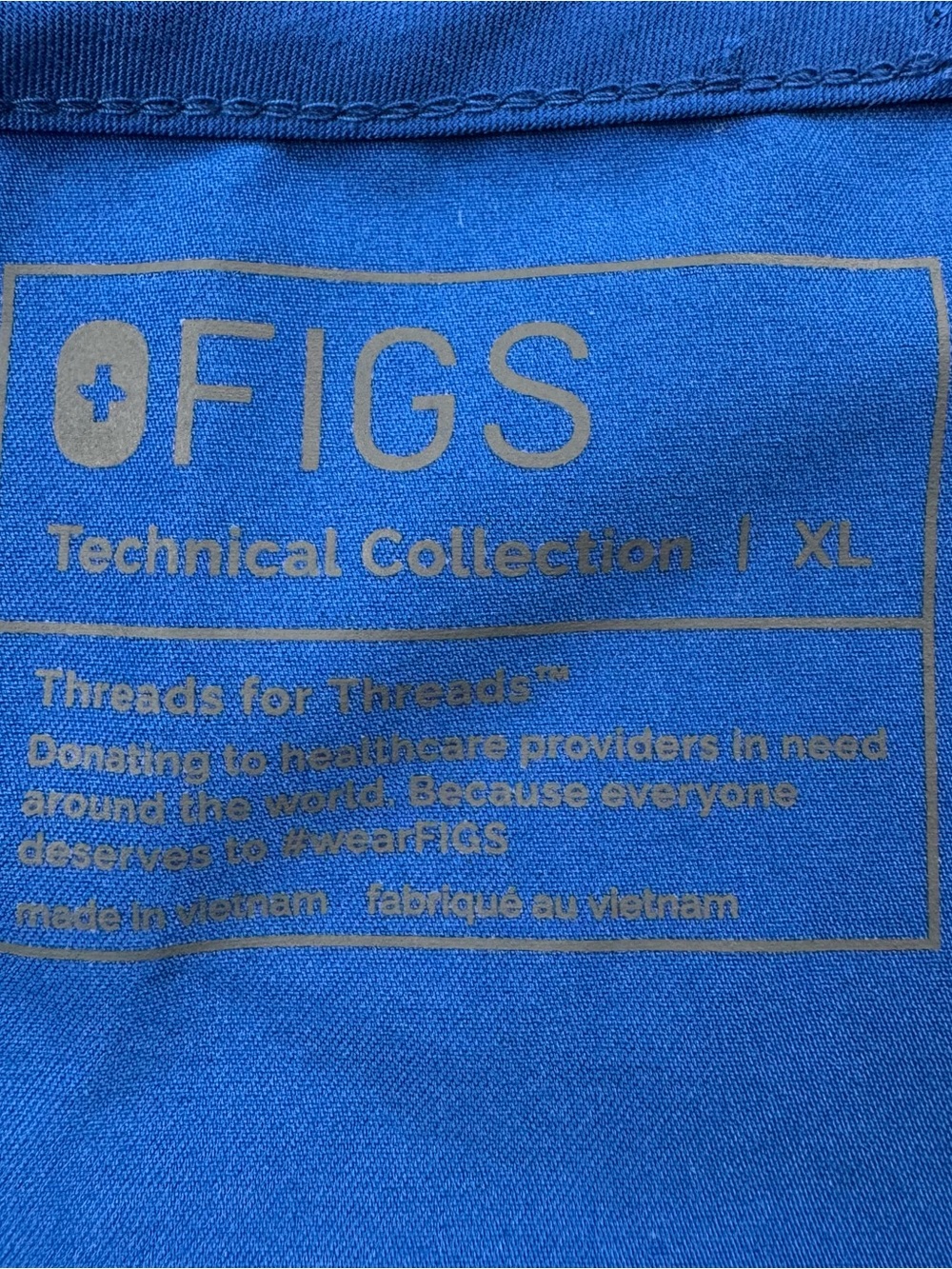 Figs v-neck cosma scrub  top blue 2 pockets style FW1100 women size XL - Picture 6 of 11
